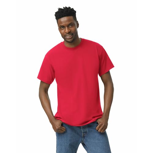 Gildan Mens Heavy Cotton T-Shirt, Style G5000, Multipack T Shirt, Red (3-Pack), Medium US - Image 2