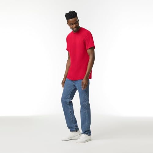 Gildan Mens Heavy Cotton T-Shirt, Style G5000, Multipack T Shirt, Red (3-Pack), Medium US - Image 3