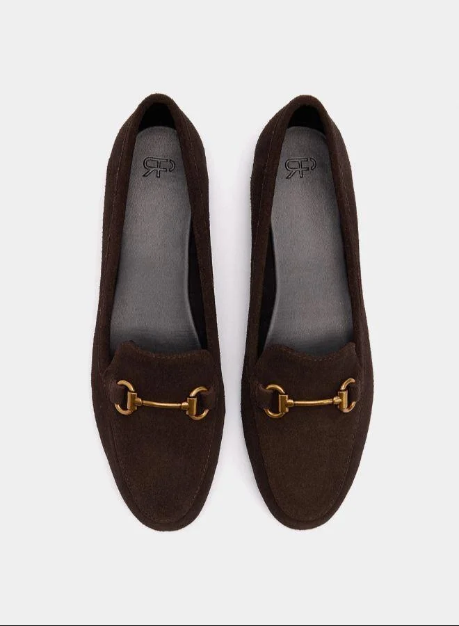 بارفوا أحذية لوفر جلدية مع مشبك