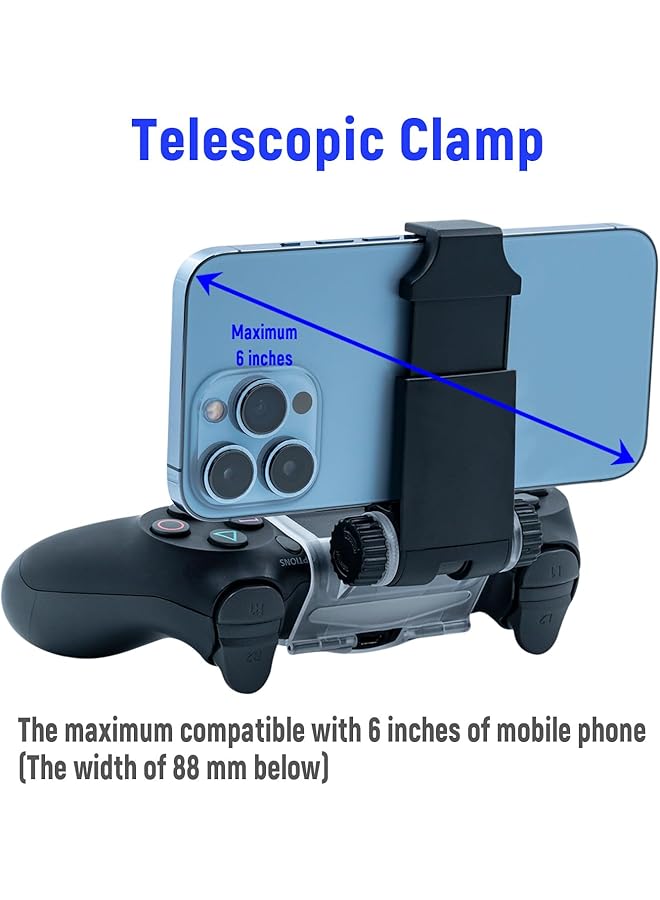 Mcbazel Ps4 Controller Clip Ps4 Smart Phone Holder Phone Clamp Mount Stand Clip For Ps4/ Ps4 Slim/ Ps4 Pro Controller Black - Image 4