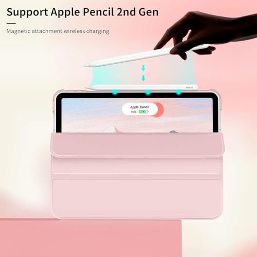 Boxome Tablet Case Cover for Apple iPad A16 11 inch (11th Gen) 2025 [Auto Sleep/Wake Cover] [Pencil Holder] [Trifold Stand] [Frosted Back] - Pink - Image 4