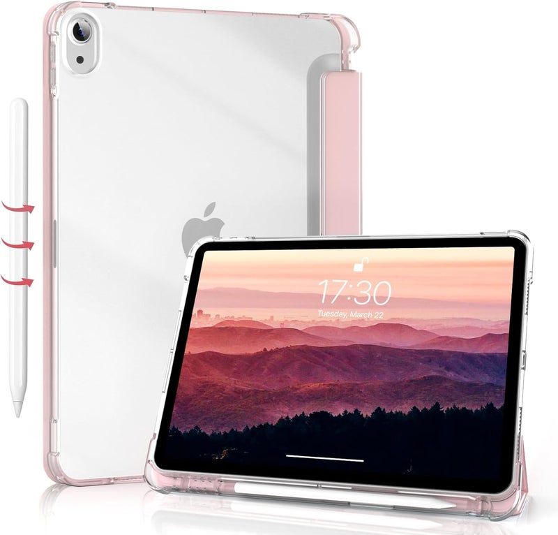 Boxome Tablet Case Cover for Apple iPad A16 11 inch (11th Gen) 2025 [Auto Sleep/Wake Cover] [Pencil Holder] [Trifold Stand] [Frosted Back] - Pink - Image 1