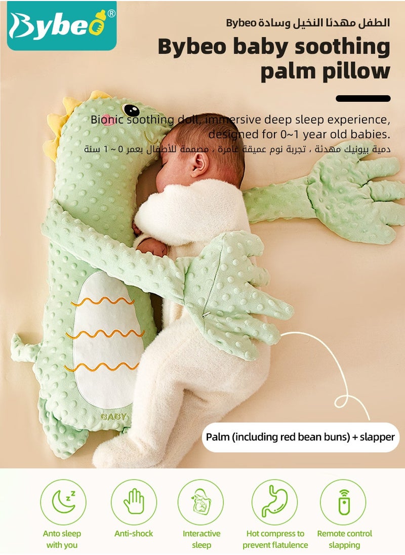 Bybeo Baby Sleep Soothing Doll with Automatic Soothing Palm, Newborn Patting Pillow, Baby Sleep Soother, Baby Sleeping Nursing Pillow with Remote Control, Infant Exhaust Pillow for Startle Prevention,Cute Dinosaurs Shape  - Image 2