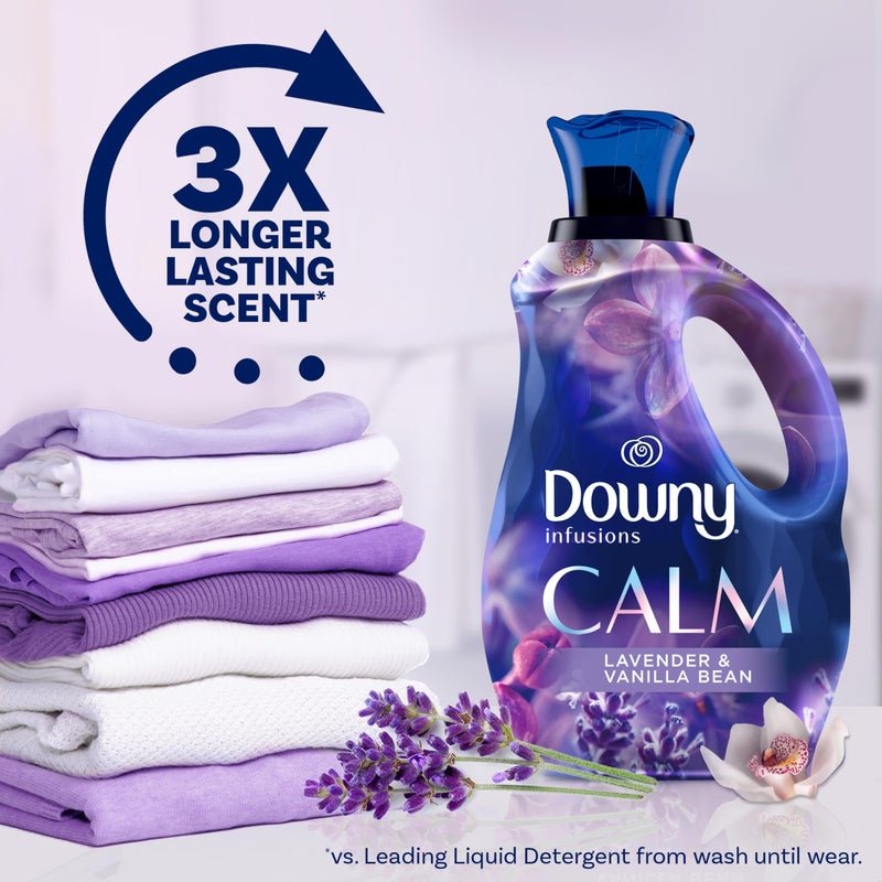 Downy Infusions Laundry Fabric Softener Liquid, Calm, Lavender & Vanilla Bean, 56 Fl Oz - Image 3