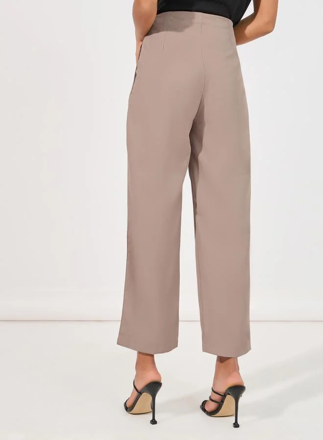 Styli High Rise Tapered Trouser with Box Pleat