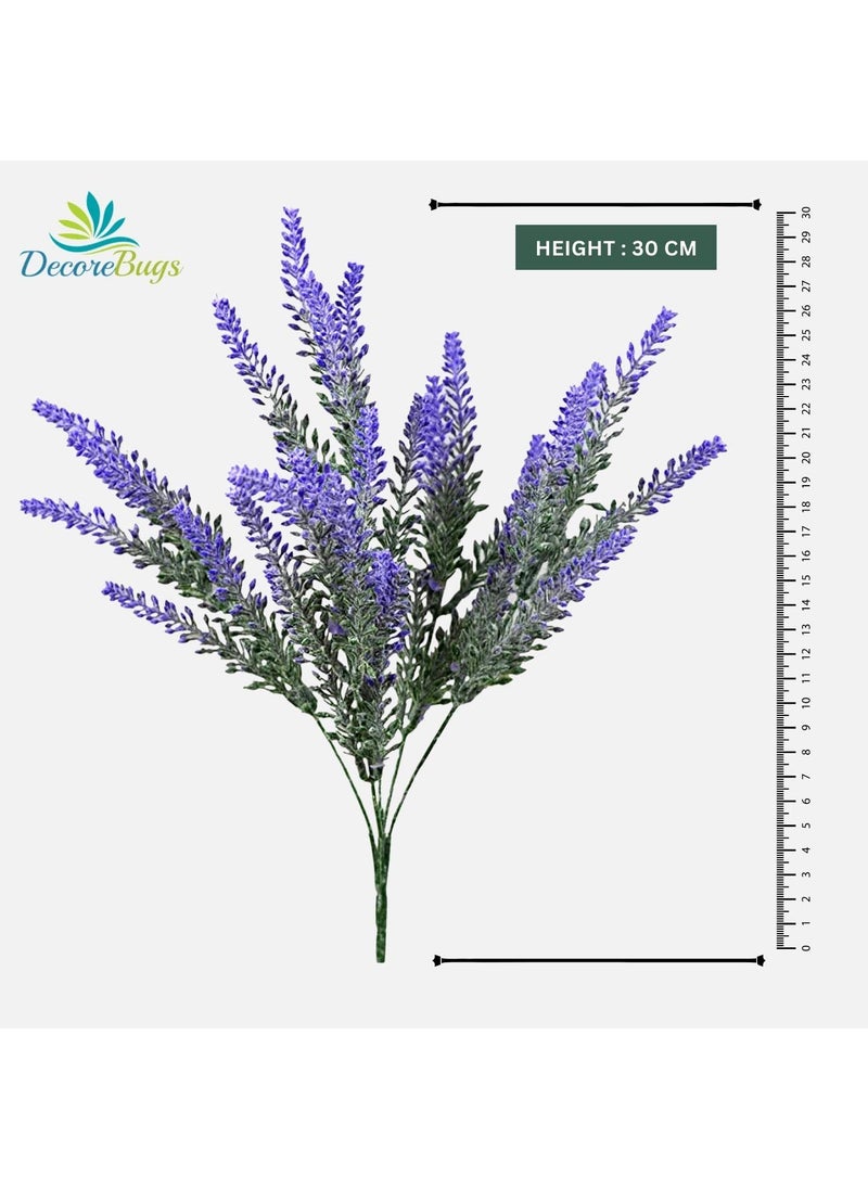 DecoreBugs DecoreBugs Artificial Lavender Plant Blue 2 Pieces Height 28 cm Without Pot Artificial Plants for Home Decor Artificial Flowers for Decoration Home Decor Items for Living Room  - Image 4
