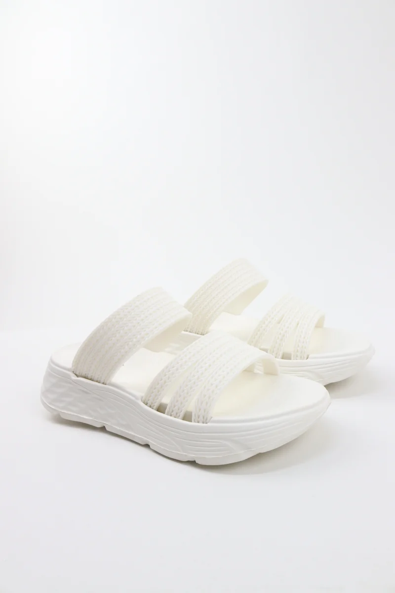 Viny Viny Women’s Lightweight Double Strap Slide Slippers – Soft Comfort Platform Sandals for Daily Wear