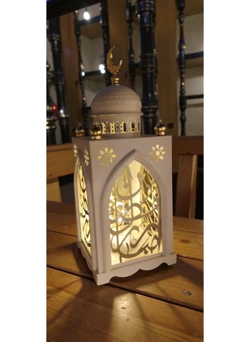 Roman Decorative Metal Ramadan Lantern With LED Lights 35cm - Image 2