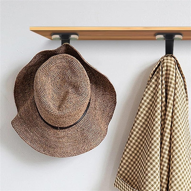 خطافات الفولاذ المقاوم للصدأ تحت الخزانة رف مثبت متين شماعات المناشف والملابس - Image 5