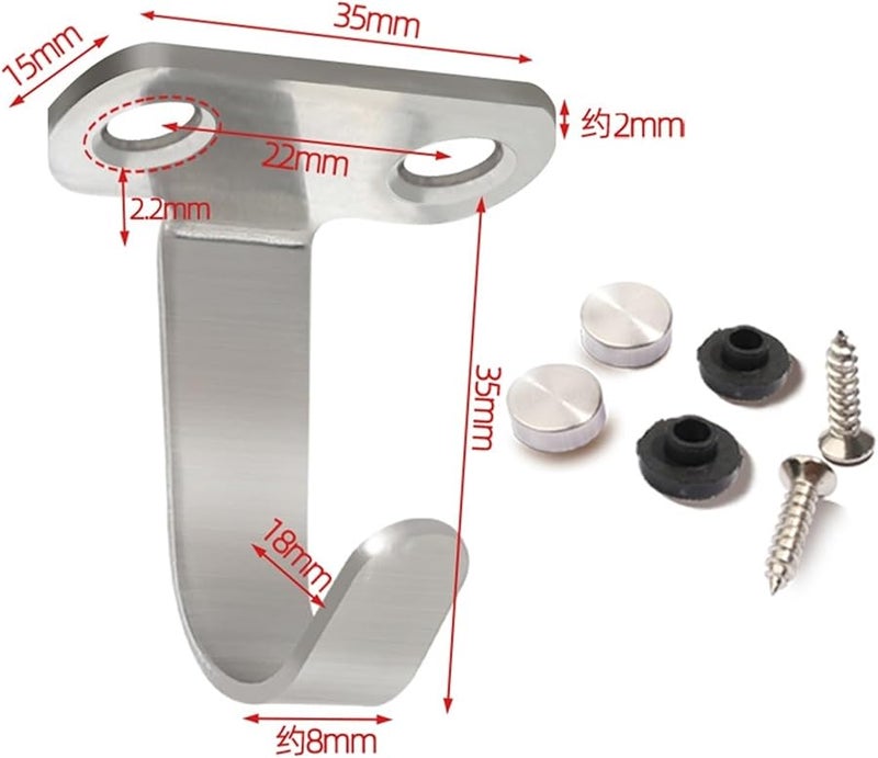 خطافات الفولاذ المقاوم للصدأ تحت الخزانة رف مثبت متين شماعات المناشف والملابس - Image 3