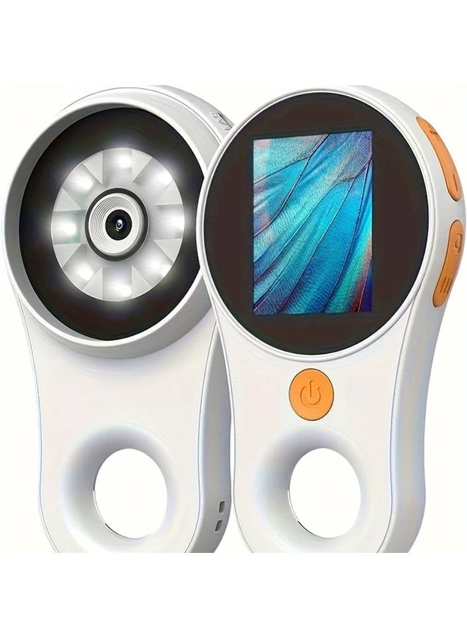 White 2 Inch 500X HD Digital Microscope Portable USB Battery Powered - Image 1