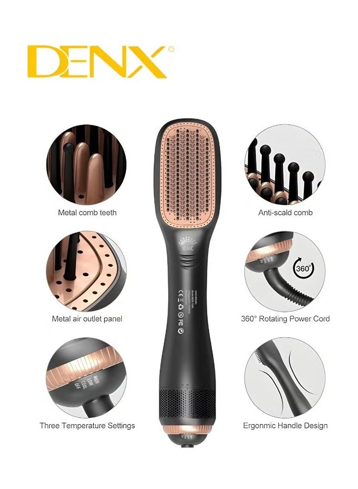 Denx 1200 Watt Hair Dryer Brush Ceramic Dryer And Styler 2 In 1 Professional