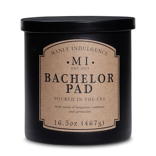 Manly Indulgence Bachelor Pad Scented Candles for Men, 16.5 oz Single Wick, Premium Soy Blend Wax, 60H Burn, Candles for Home Scented – Made in The USA - Image 1