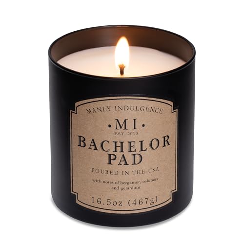 Manly Indulgence Bachelor Pad Scented Candles for Men, 16.5 oz Single Wick, Premium Soy Blend Wax, 60H Burn, Candles for Home Scented – Made in The USA - Image 3