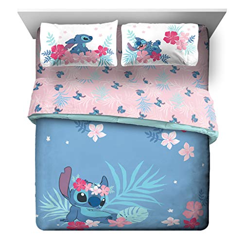 Jay Franco Disney Lilo  Stitch Paradise Dream 7 Piece Queen Bed Set  Includes Reversible Comforter  Sheet Set Bedding  Super Soft Fade Resistant Microfiber Official Disney Product