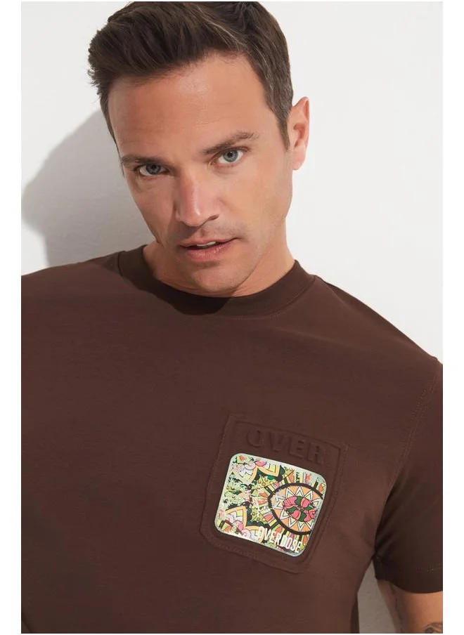 JUNE June Men Printed T-Shirt Brown