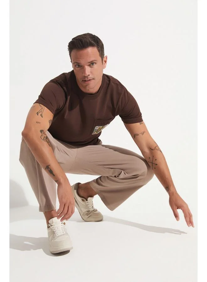 JUNE June Men Printed T-Shirt Brown