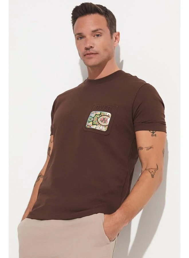 JUNE June Men Printed T-Shirt Brown