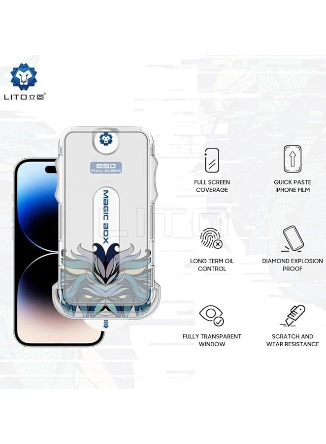ليتو شاشة حماية زجاجية كاملة لهاتف ايفون 14/13/13 برو ليتو ماجيك بوكس دي بلس تولز - شفاف - Image 3