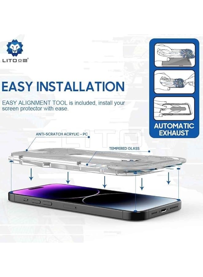 ليتو شاشة حماية زجاجية كاملة لهاتف ايفون 14/13/13 برو ليتو ماجيك بوكس دي بلس تولز - شفاف - Image 5