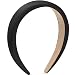 WantGor Padded Headband for Women Wide Sponge HeadBands Plain Solid Hair Band Hoops Vintage Yoga Head Bands Fashion Elastic Hairband Accessories Black - Image 2