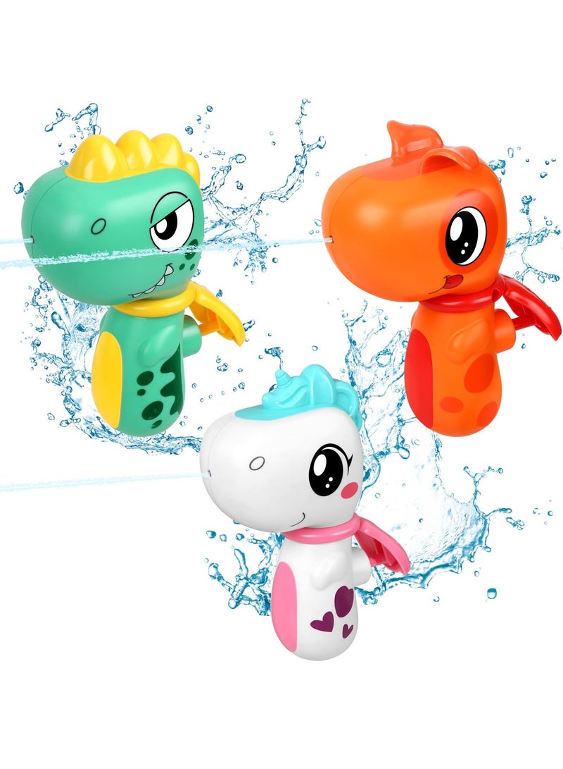 SYOSI 3Pcs Dinosaur Squirt Water Guns for kids, Cartoon Mini Squirt Pistol Water Guns for Kids Toddlers - Summer Fighting Game & Dinosaur Unicorn Toy for Pool, Outside, Backyard, Pool, Beach, Party - Image 1