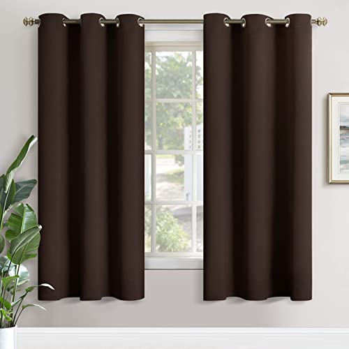 YoungsTex Brown Blackout Curtains for Bedroom 72 Inch Length  Grommet Thermal Insulated Room Darkening Window Drapes for Living Room Office Kids 2 Panels 42 x 72 Inch