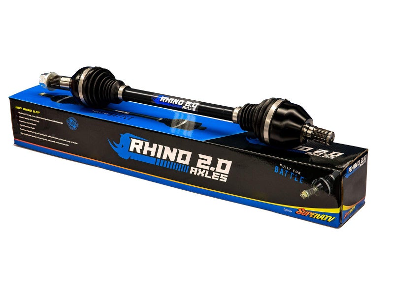 SuperATV Heavy Duty Rhino 20 Rear Axle for 2017 CanAm Maverick X3 MAX XRS Rear Axle Made with 4340 Chromoly Steel 30 Stronger Than Stock 4mm Increase in Shaft Size See Fitment