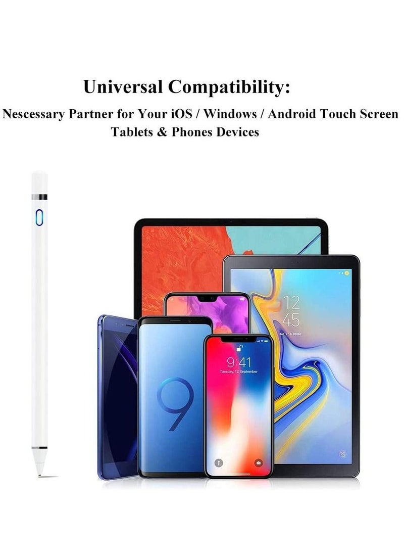 سجريني - قلم ستايلس نشط متوافق مع شاشات اللمس لنظامي التشغيل iOS و Android ، قلم رصاص لجهاز iPad بوظيفة اللمس المزدوج ، قلم قابل لإعادة الشحن لأجهزة iPad / iPad Pro / Air / Mini / iPhone / الهاتف المحمول / Samsung / الجهاز اللوحي للرسم والكتابة - Image 1