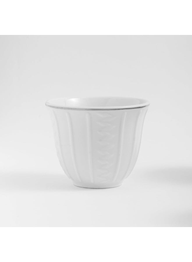 ماستر جولد طقم فناجين قهوة سعودي مكون من 12 قطعة من البورسلين سعة 80 مل مع شعار بارز | فناجين قهوة مثالية للمكاتب والمناسبات المختلفة والحفلات | أطقم فناجين قهوة للضيافة - Image 2