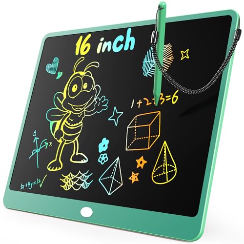 KOKODI LCD Writing Tablet 16 Inch Colorful Toddler Doodle Board Drawing Tablet Erasable Reusable Electronic Drawing Pads Educational and Learning Toy for 36 Years Old Boy and GirlsGreen - Image 1