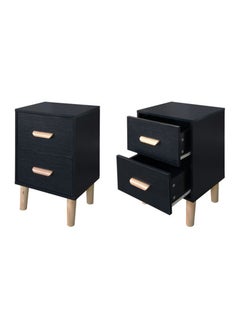 Mahmayi 303-2 Modern Wooden Side Table Storage Unit Black Melamine  - Image 4