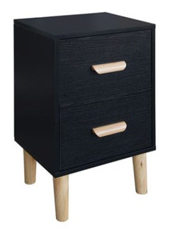 Mahmayi 303-2 Modern Wooden Side Table Storage Unit Black Melamine  - Image 1