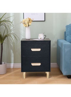 Mahmayi 303-2 Modern Wooden Side Table Storage Unit Black Melamine  - Image 5