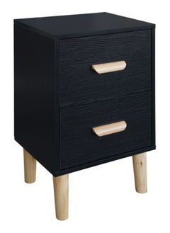 Mahmayi 303-2 Modern Wooden Side Table Storage Unit Black Melamine  - Image 2