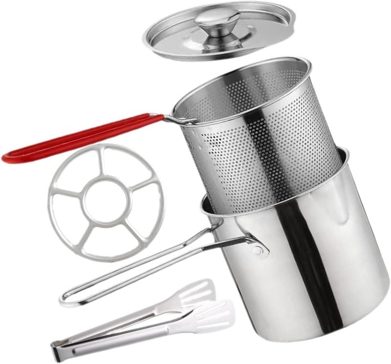 Professional 304 Stainless Steel Frying Pan With Strainer Japanese Styles Miniature Fryers For Family Kitchen Use Fryers With Strainer Net - Image 1