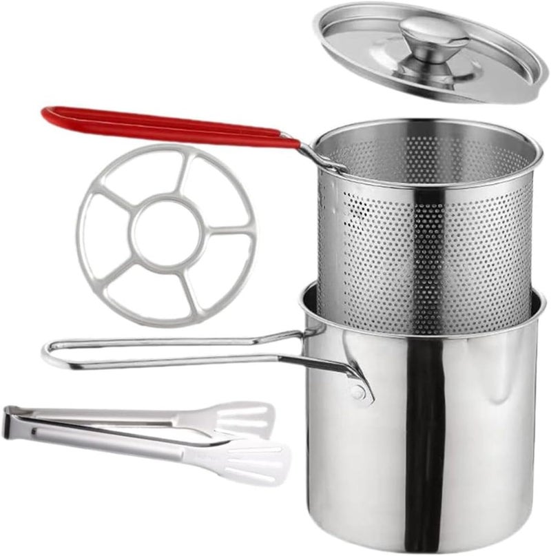 Professional 304 Stainless Steel Frying Pan With Strainer Japanese Styles Miniature Fryers For Family Kitchen Use Fryers With Strainer Net - Image 4