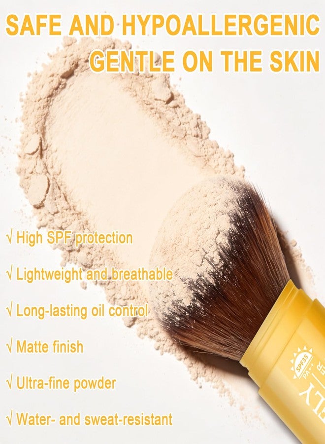 LemonSac Mineral Sunscreen Setting Powder for Face & Scalp, SPF 35 Translucent Loose Powder, Mineral Brush Powder, Oil Control Natural Matte Finish, Lasting Lightweight Breathable (Fair) - Image 5