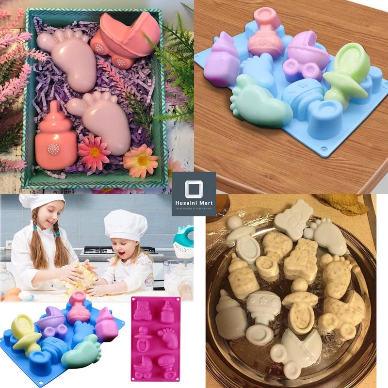 Husaini Mart HUSAINI MART Cute Baby Silicone Molds 3D Baby Shower Themed Baking Mould Cake Decorating Tools for Chocolate Soap Sugar Craft Candy Cupcake Topper Polymer Clay  - Image 3