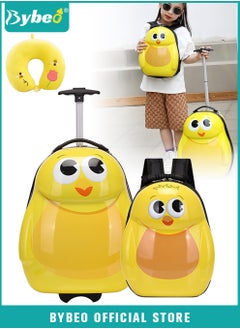 Bybeo 3PCS Kids Luggage Set, Children's Rolling Suitcase, Lightweight Toddler Carry-on Luggages with Wheels for Boy and Girls for Travel and School, with  Kid Backpack and U-shaped Pillow,16 Inches  - Image 1