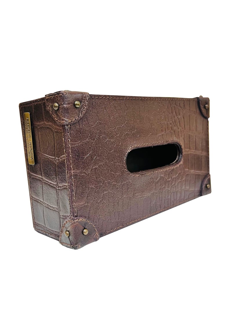 THREE SIXTY Leather Tissue Box - Image 2