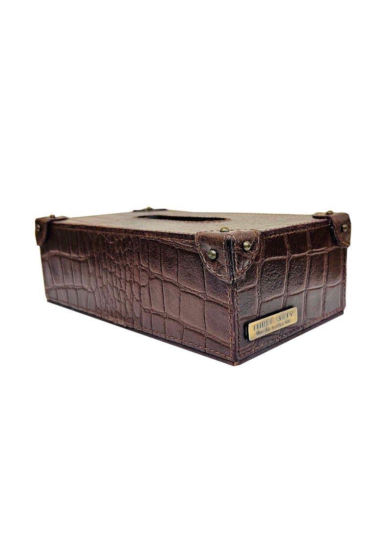 THREE SIXTY Leather Tissue Box - Image 4