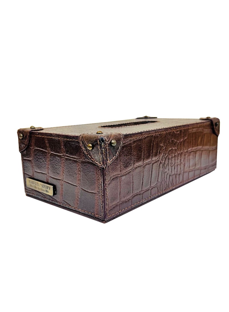 THREE SIXTY Leather Tissue Box - Image 3