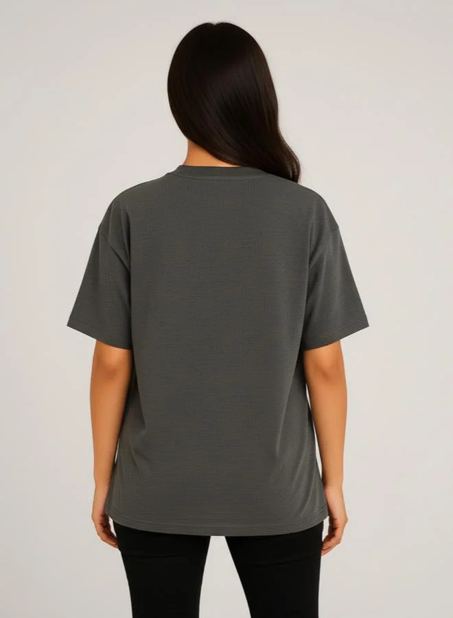 PAUSE Women Grey Graphic Print T-Shirt