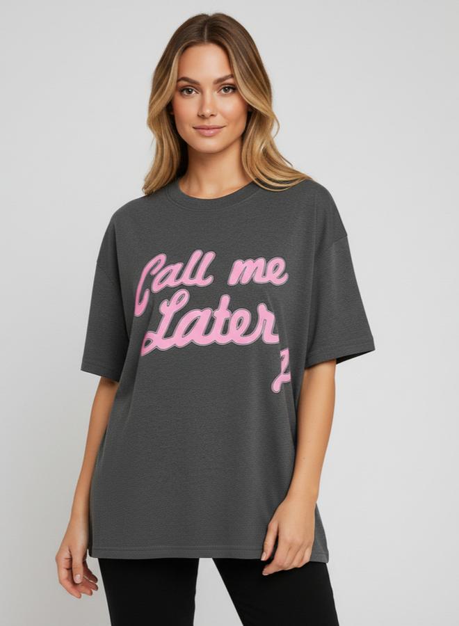 PAUSE Women Grey Graphic Print T-Shirt - Image 5