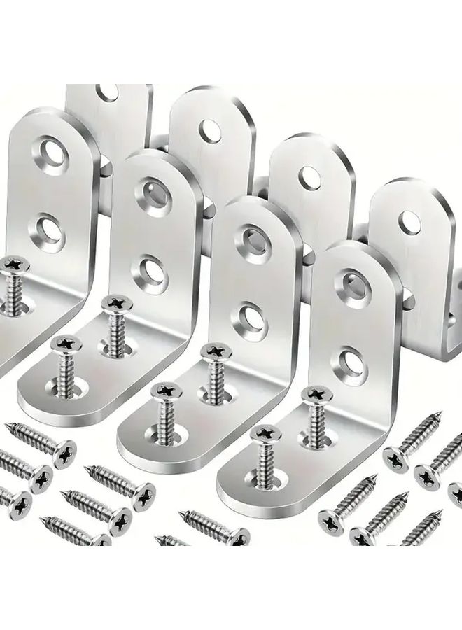 1pc Stainless Steel L Shaped Right Angle Bracket for Wood Furniture Shelves - Image 1