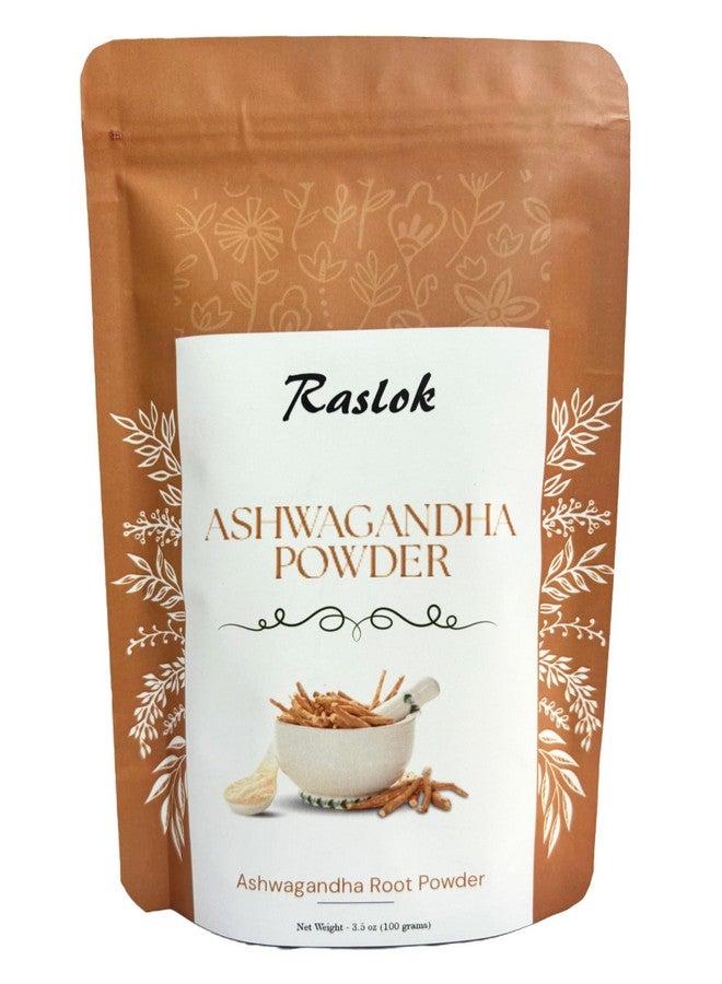 Raslok Ashwagandha Root Powder| Finest Grade A Root Powder - Withania Somnifera | Non-GMO, Vegan & Raw from India (3.52 Oz) - Image 1