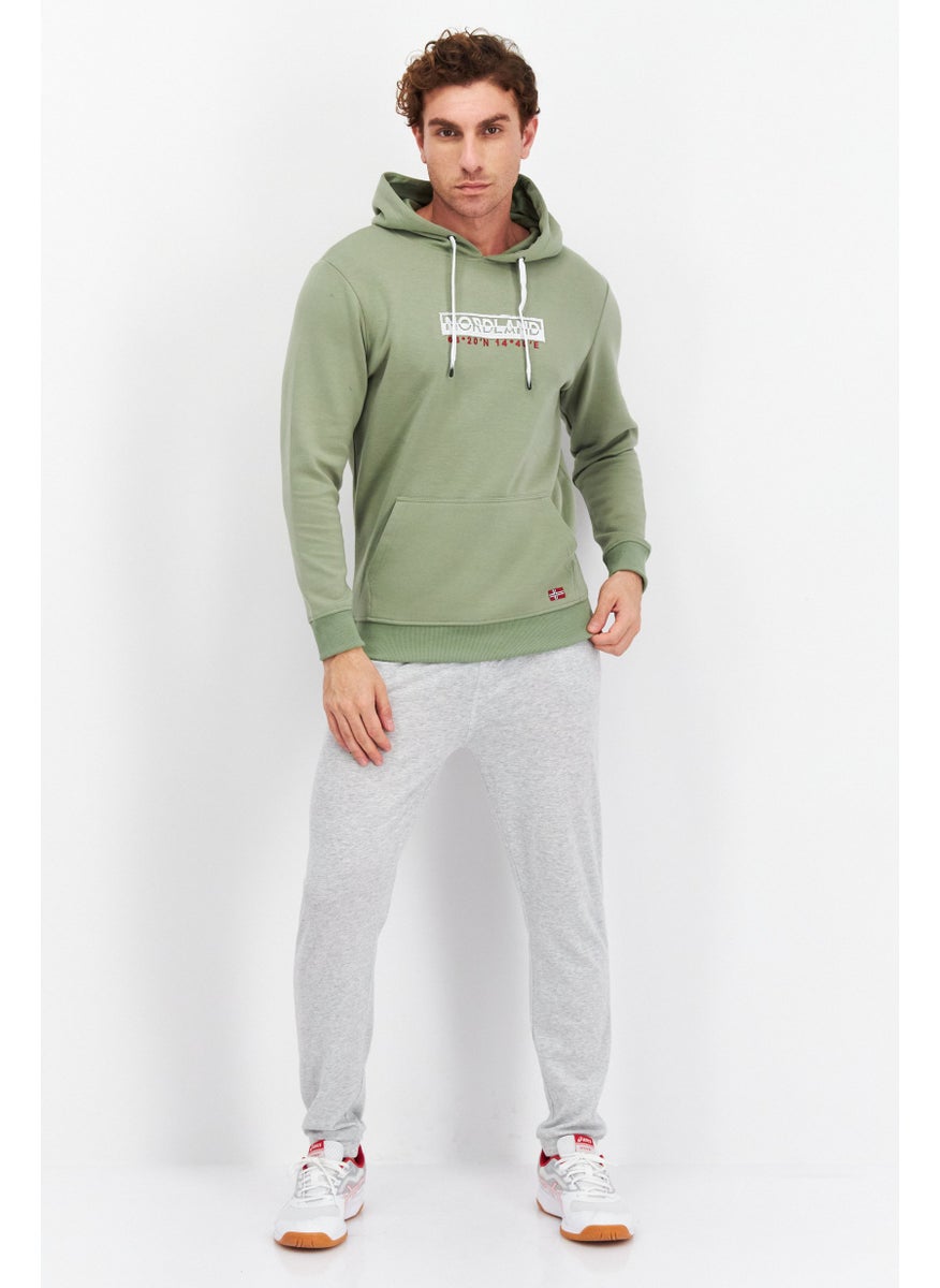 Nordland Men Sportswear Fit Long Sleeve Outdoor Hoodie, Olive  - Image 3