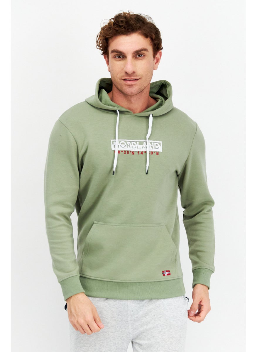 Nordland Men Sportswear Fit Long Sleeve Outdoor Hoodie, Olive  - Image 1