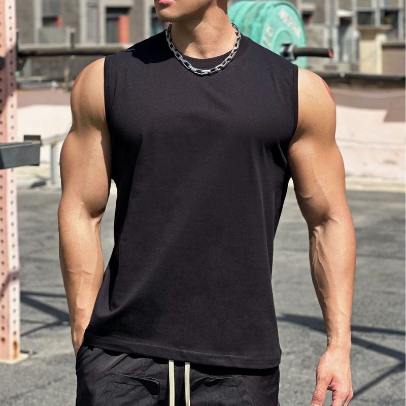 Men's Cotton Muscle Fit Vest, Quick-Dry - Image 1